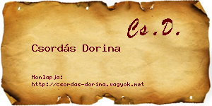 Csordás Dorina névjegykártya