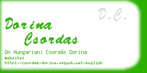 dorina csordas business card